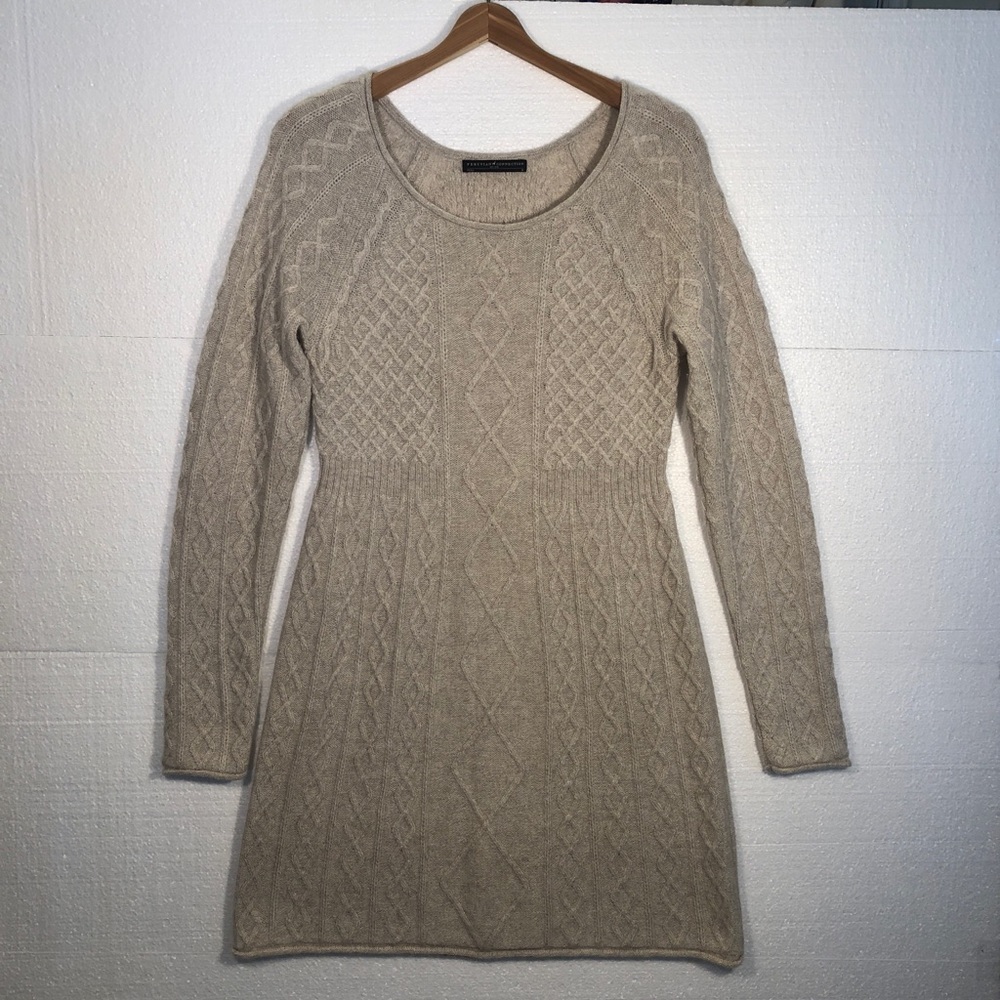 Peruvian Connection Alpaca Wool Sweater Dress Oatmeal color SOFT Textured